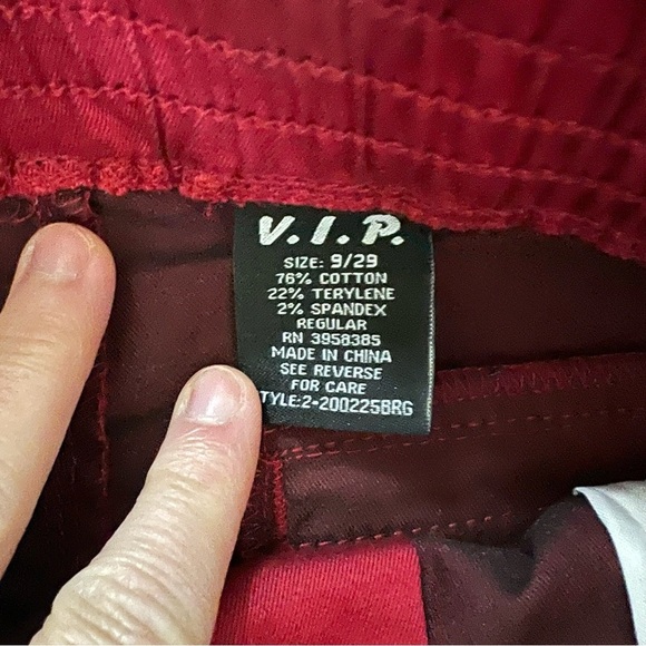 V.I.P. Red Cargo Jogger Pants size 9 - Picture 5 of 8